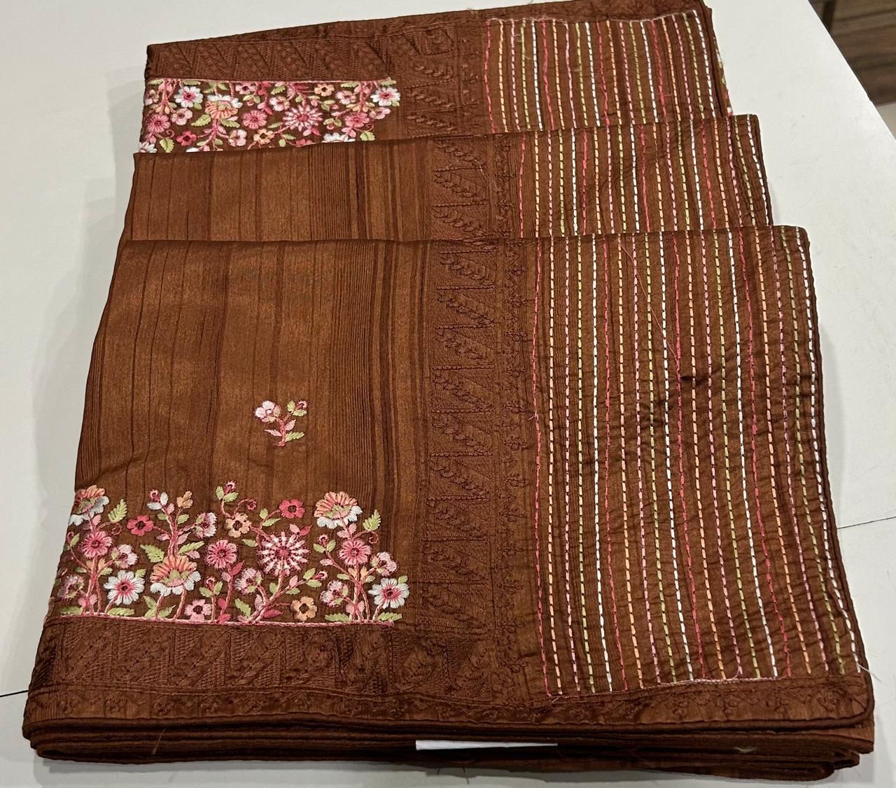 Bela Brown Tussar Saree