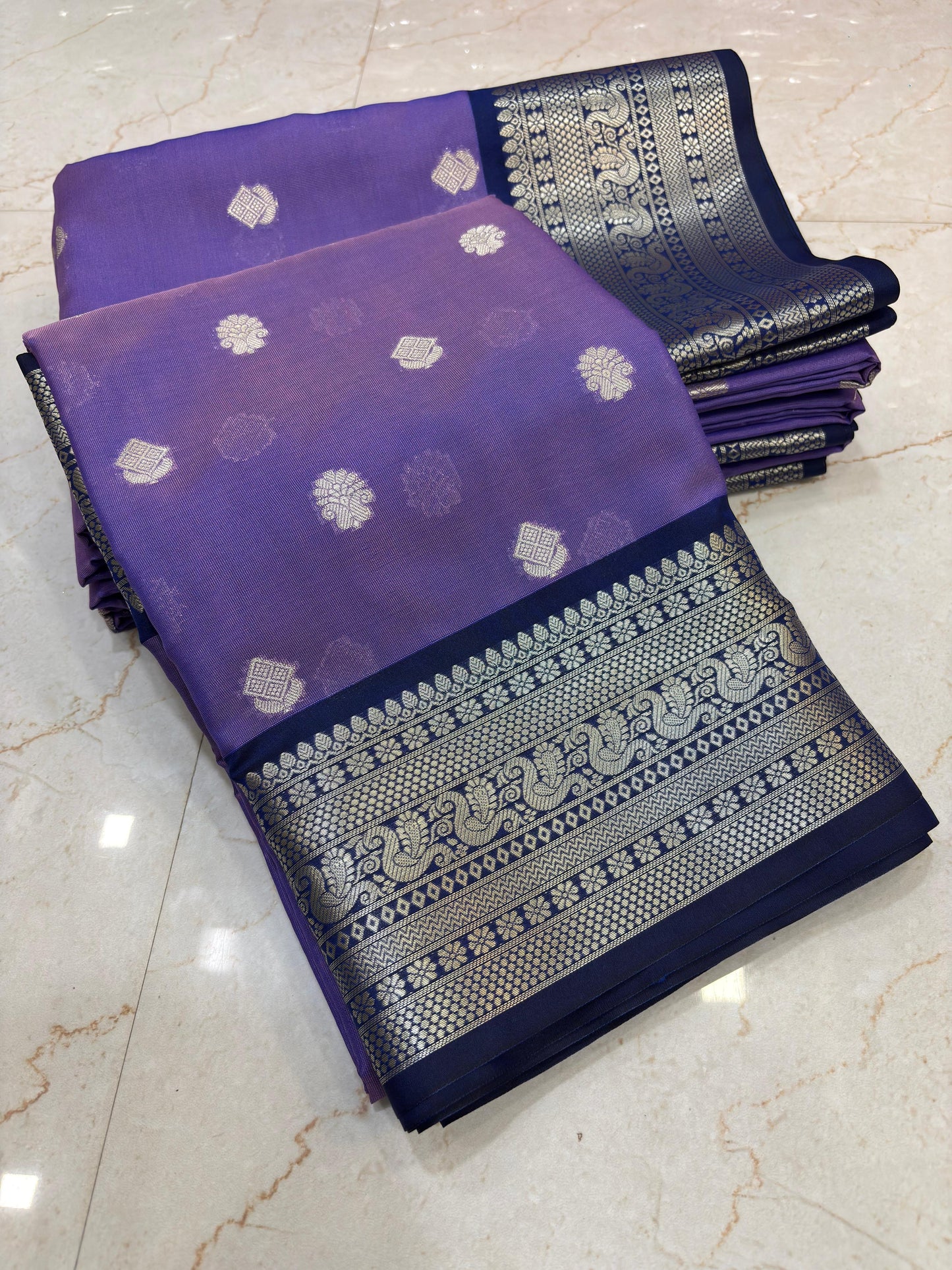 Janaki Soft Lilac Semi Katan Silk Saree