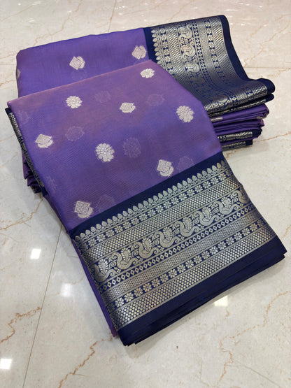 Janaki Soft Lilac Semi Katan Silk Saree