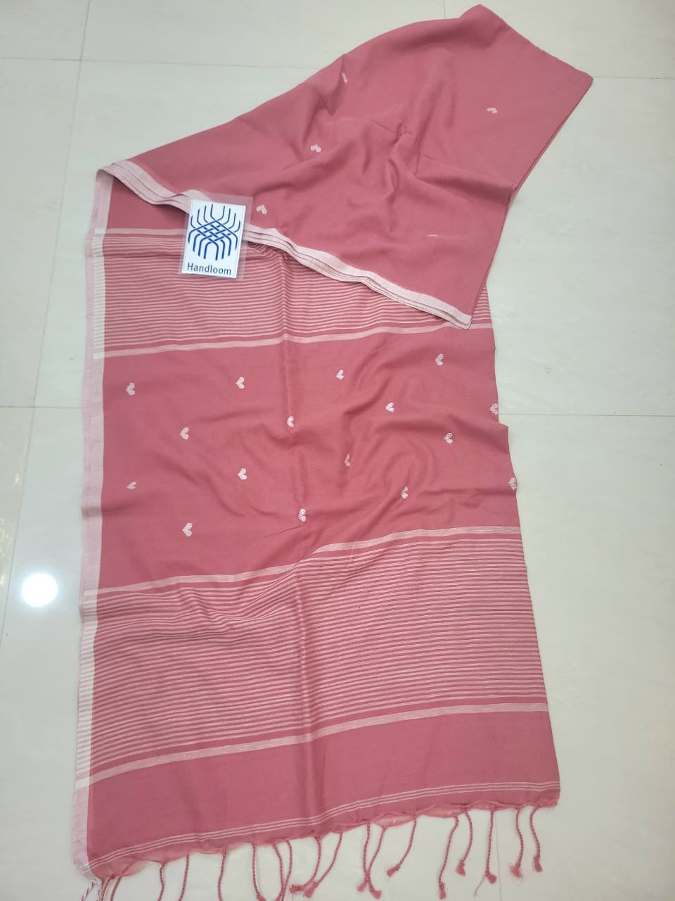 Prema Blush Pink Pure Cotton Saree