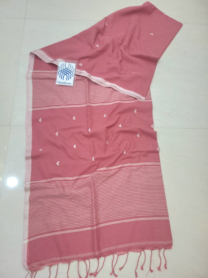 Prema Blush Pink Pure Cotton Saree