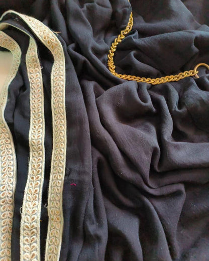 Aurya Black Khadi Cotton Saree