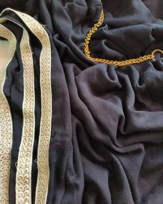 Aurya Black Khadi Cotton Saree