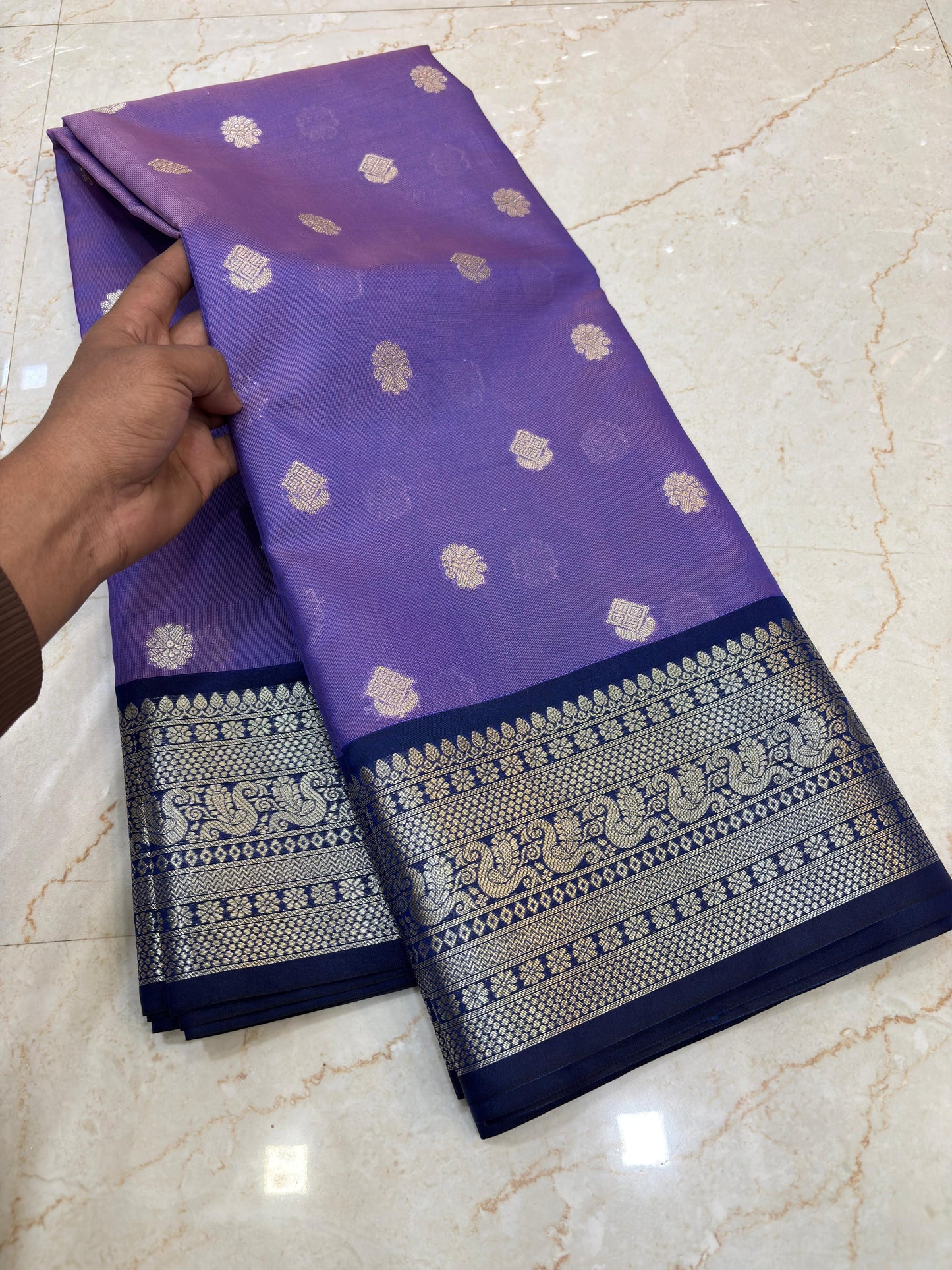 Janaki Soft Lilac Semi Katan Silk Saree