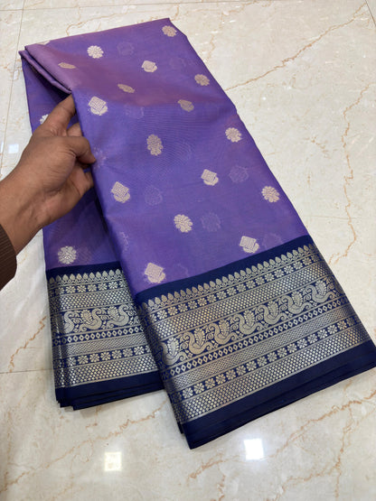 Janaki Soft Lilac Semi Katan Silk Saree