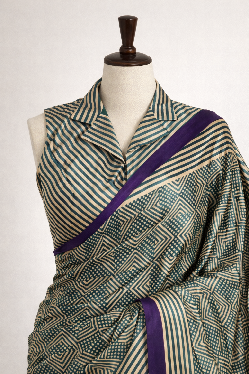 Navya Teal Green Dull Satin Silk Saree