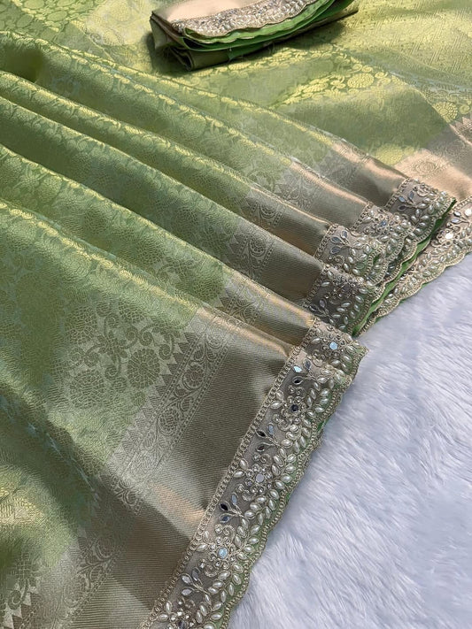 Heer Green Kanchi Pattu Silk Saree