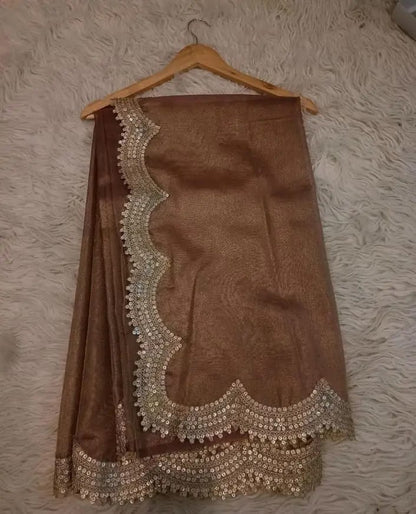 Tara Brown Tissue Silk Saree