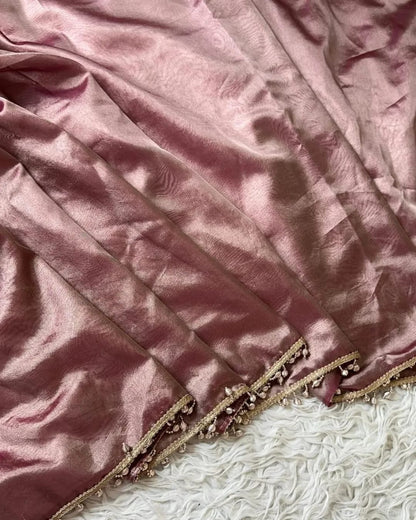 Reeva Pink Banarasi Soft Glass Tissue Silk Saree