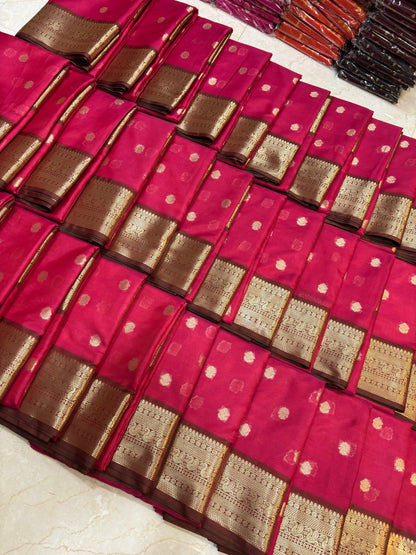 Janaki Ruby Pink Semi Katan Silk Saree