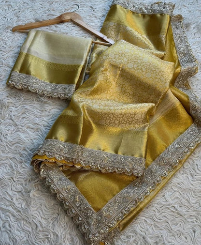 Ruhani Yellow Silk Saree