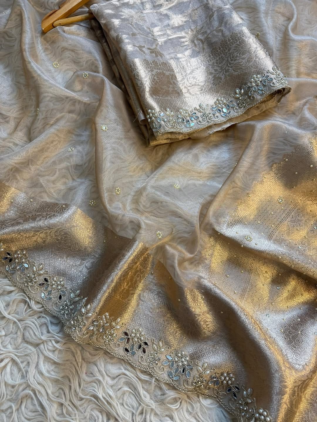 Nora Ivory Tissue Silk Saree