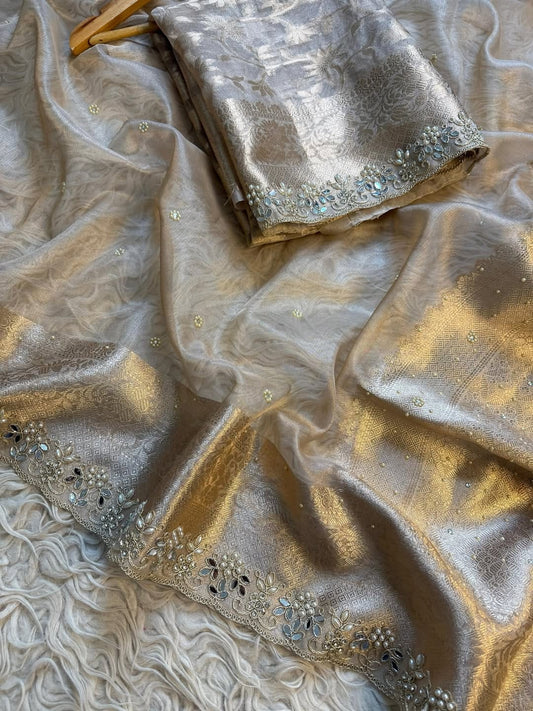 Nora Ivory Tissue Silk Saree