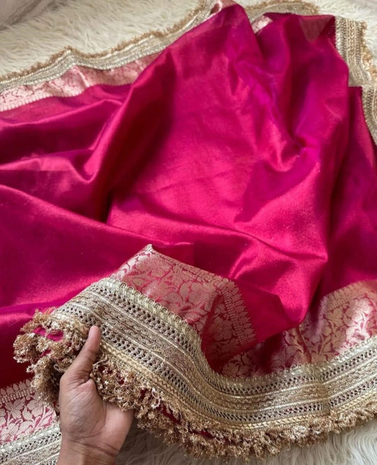 Noor Magenta Tissue Silk Saree