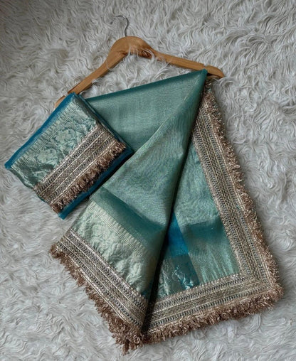 Noor Blue Tissue Silk Saree