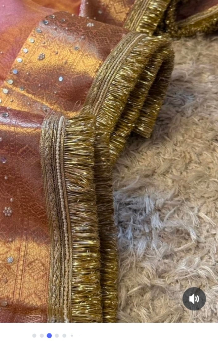 Nayab Rose Gold Pink Banarasi Soft Tissue Silk Saree