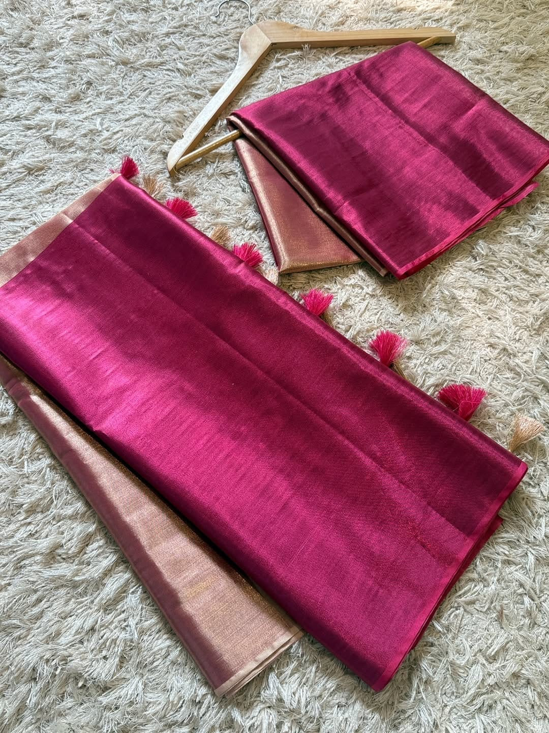 Myra Pink Chanderi Tissue Silk Saree