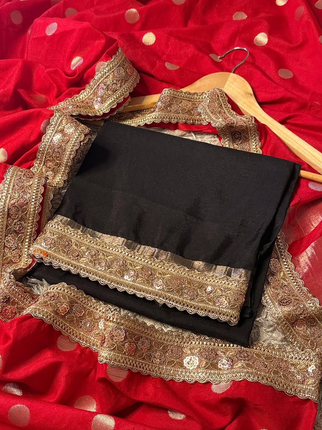 Devina Red Banarasi Soft Mango Katan Silk Saree