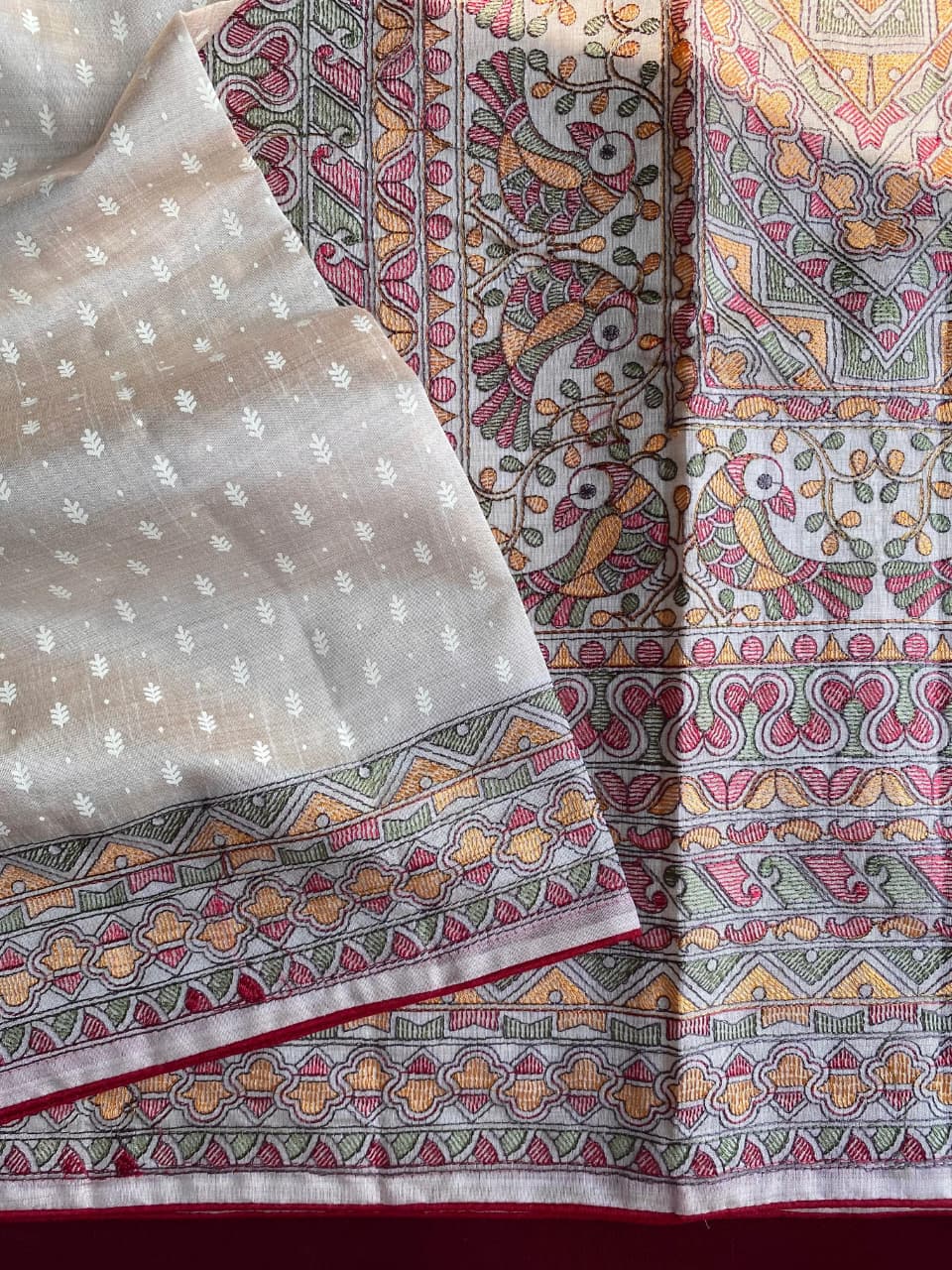 Ragini White Tussar Saree