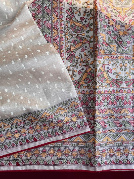 Ragini White Tussar Saree