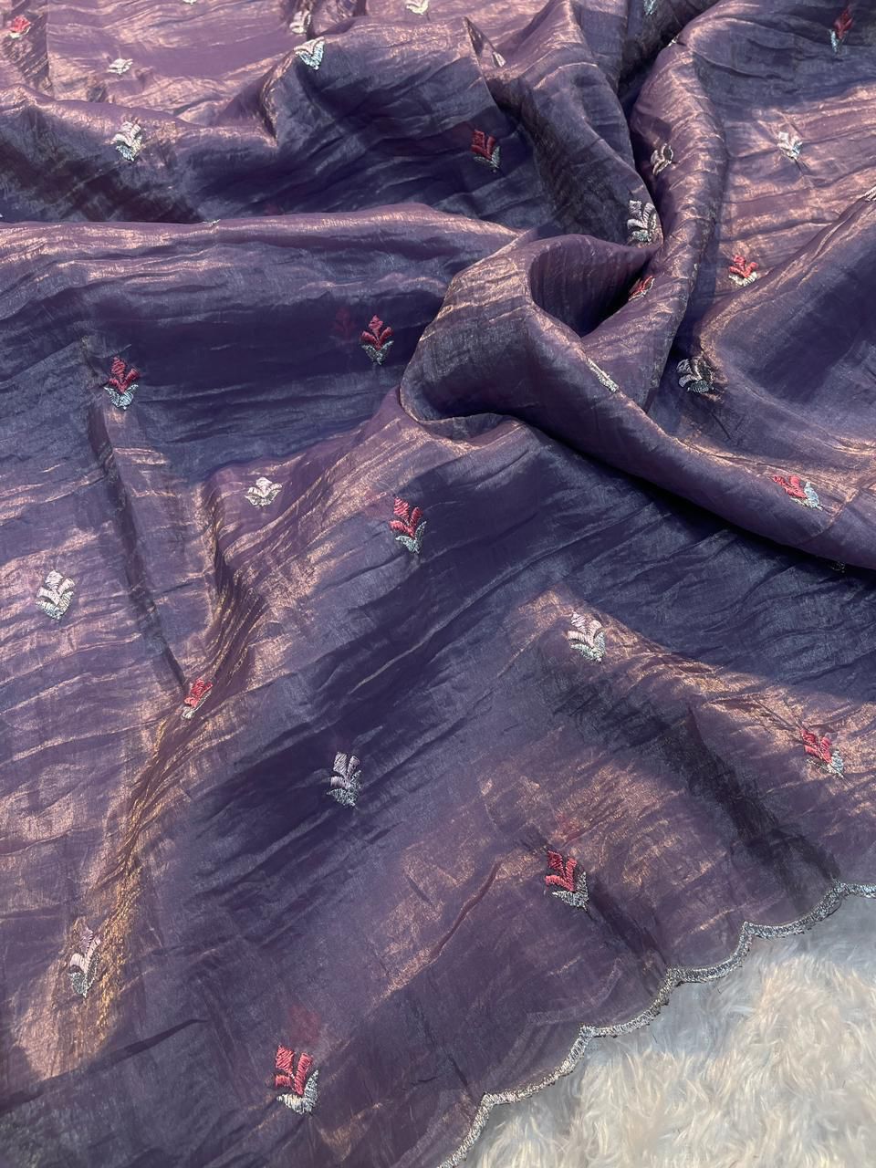 Meher Crushed Tissue Silk Saree