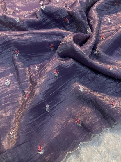Meher Crushed Tissue Silk Saree