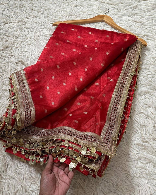 Saira Royal Red Tissue Silk Saree