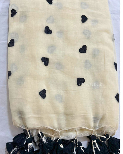 Ishq Ivory Mul Cotton Saree