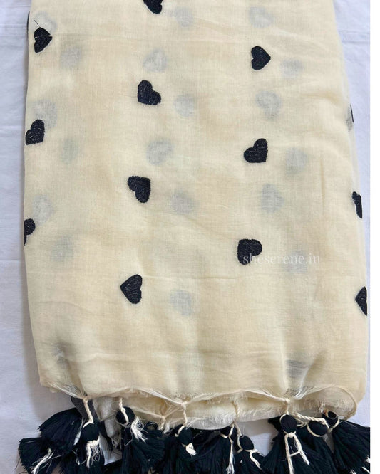 Ishq Ivory Mul Cotton Saree