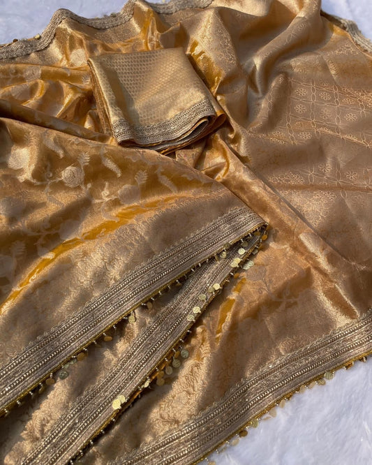 Meera Yellow Tissue Silk Saree