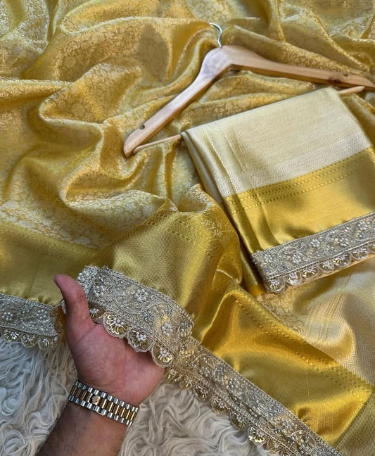 Ruhani Yellow Silk Saree