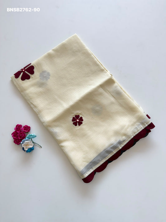 Parnika Ivory Green Soft Kota Doriya Saree