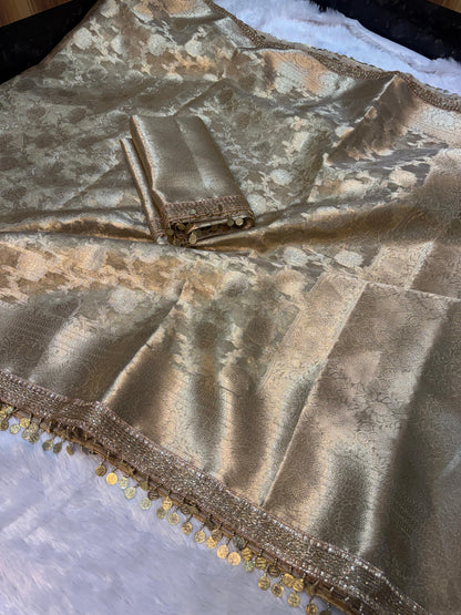 Meera Ivory Tissue Silk Saree