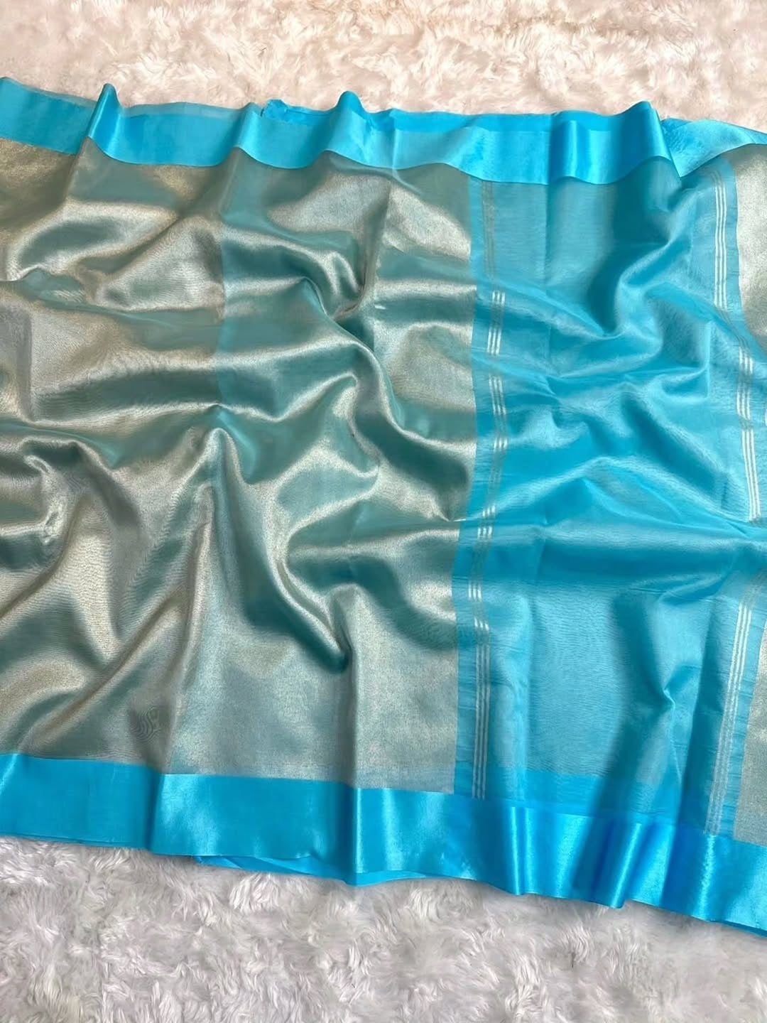 Zivaa Glass Tissue Silk Saree