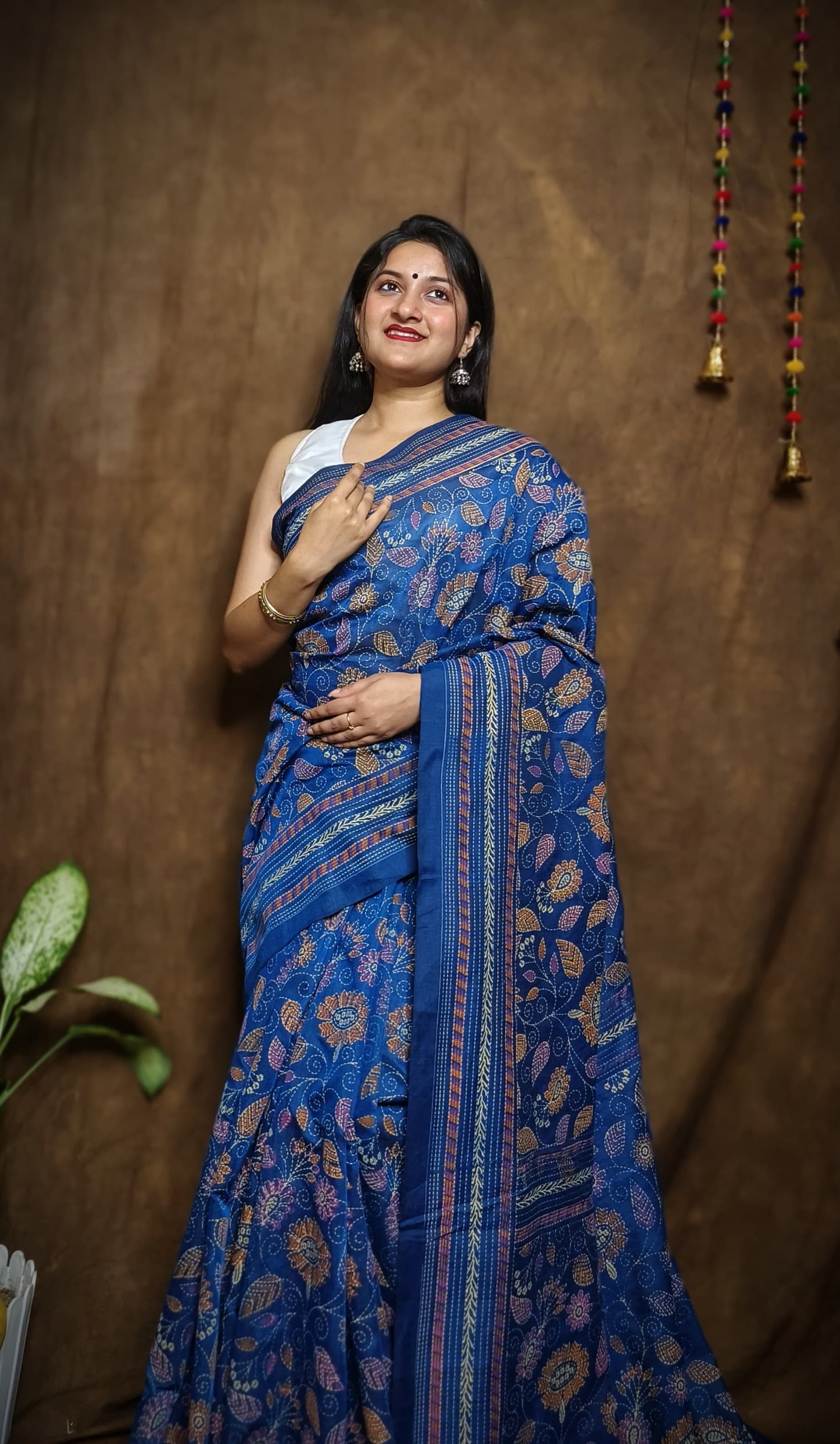 Prakriti Indigo Blue Khadi Cotton Saree