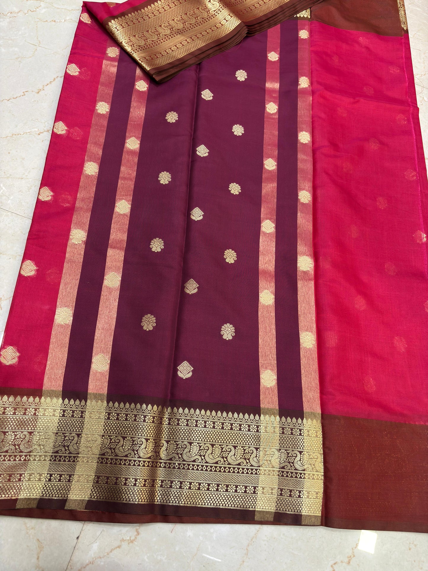 Janaki Ruby Pink Semi Katan Silk Saree