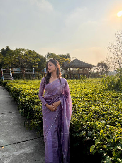 Meher Crushed Tissue Silk Saree