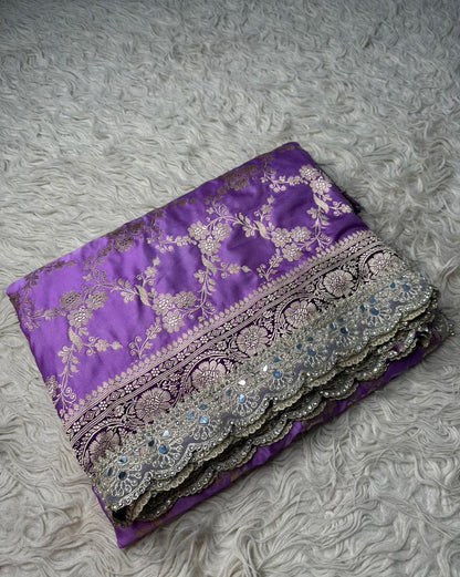 Aadhira Lavender Soft Mashru Katan Silk Saree