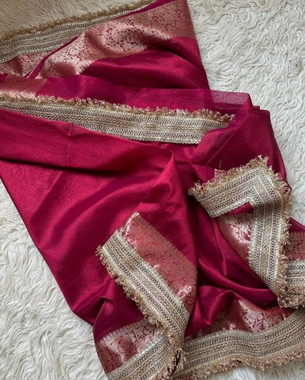 Noor Magenta Tissue Silk Saree