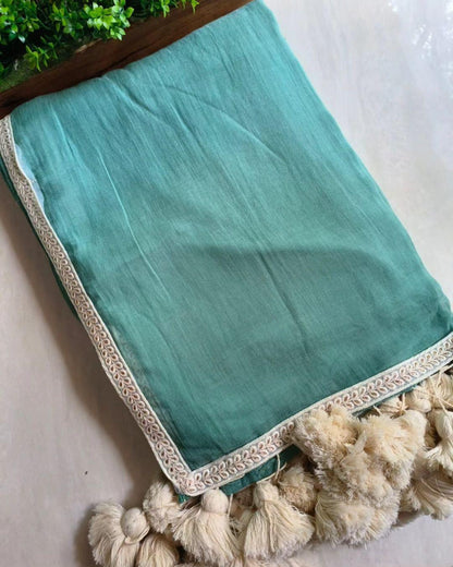 Aurya Blue Khadi Cotton Saree