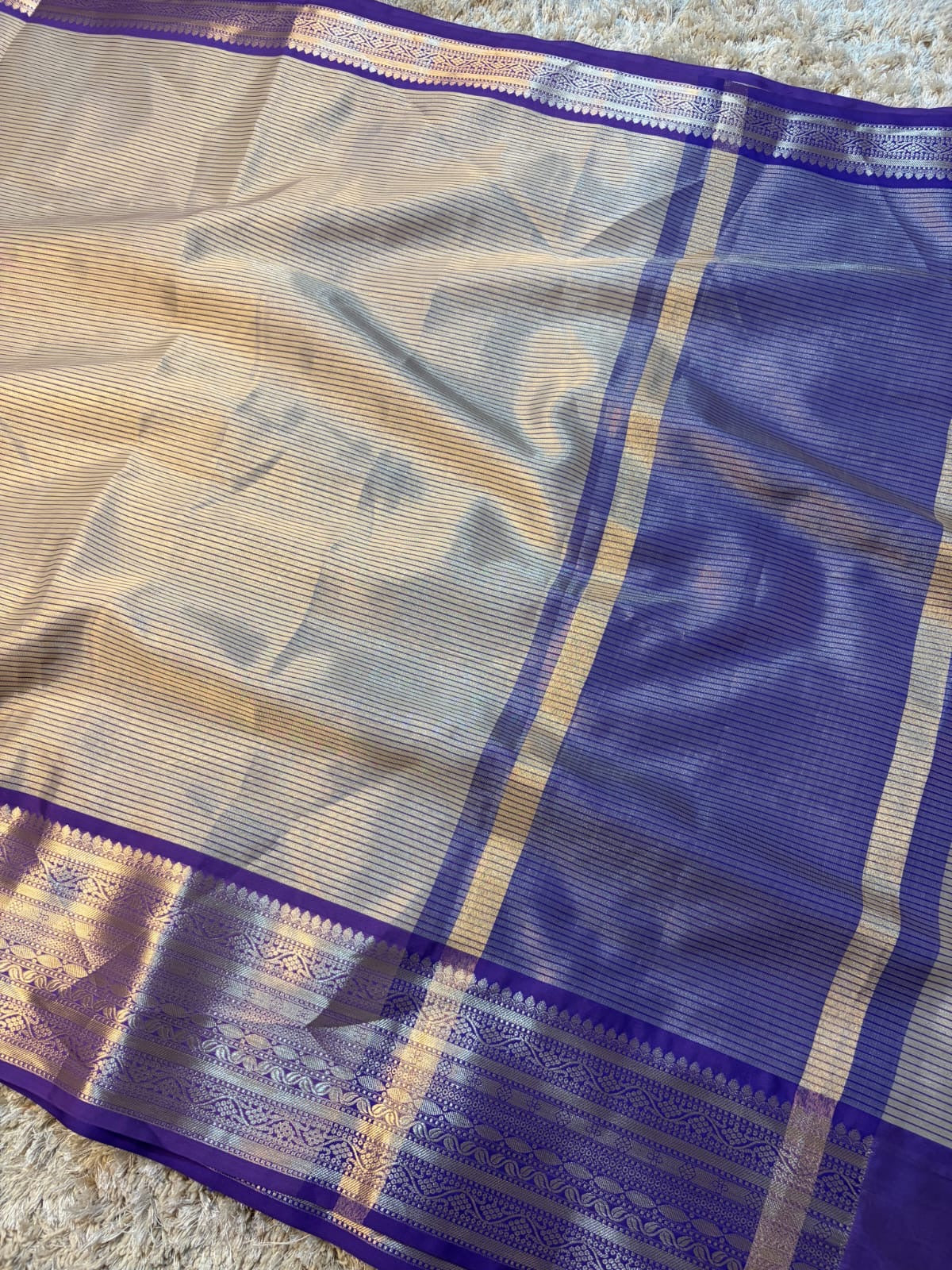 Vamika Royal Purple Mull Tissue Silk Saree