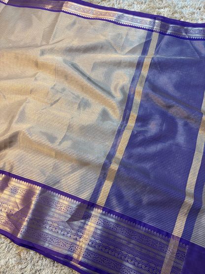 Vamika Royal Purple Mull Tissue Silk Saree