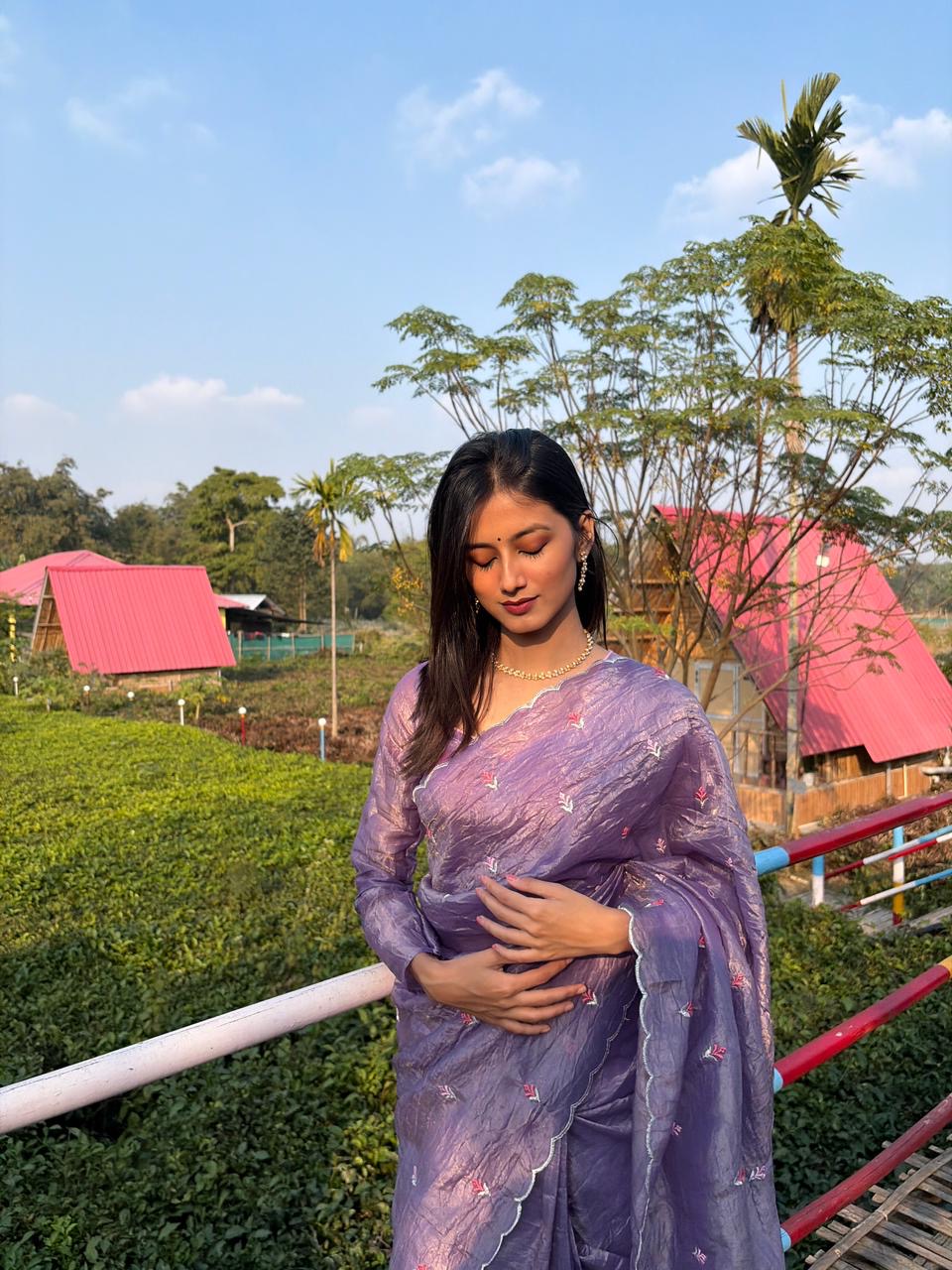 Meher Crushed Tissue Silk Saree