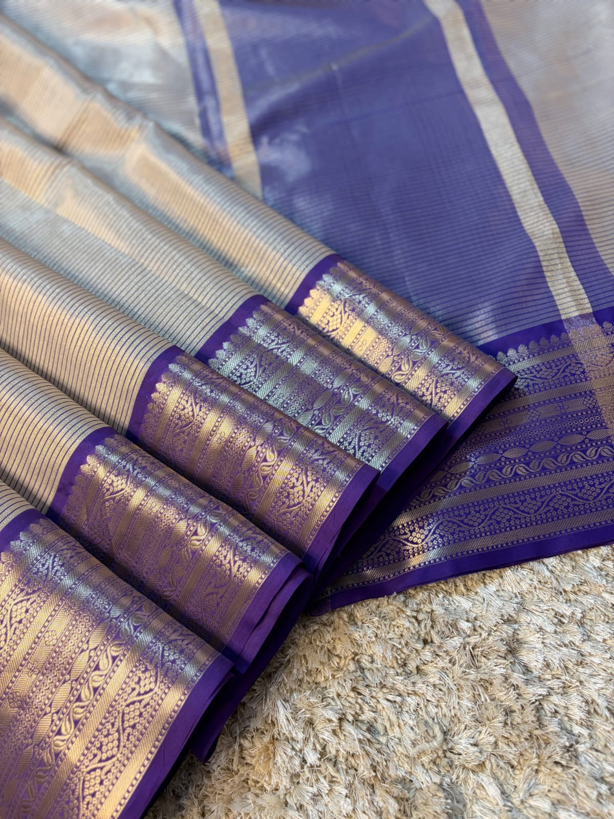 Vamika Royal Purple Mull Tissue Silk Saree