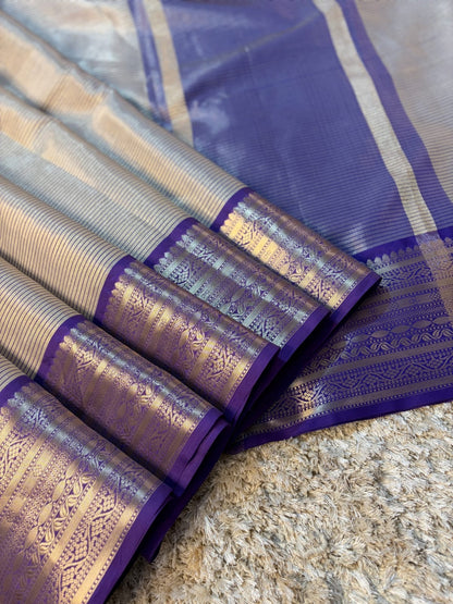 Vamika Royal Purple Mull Tissue Silk Saree