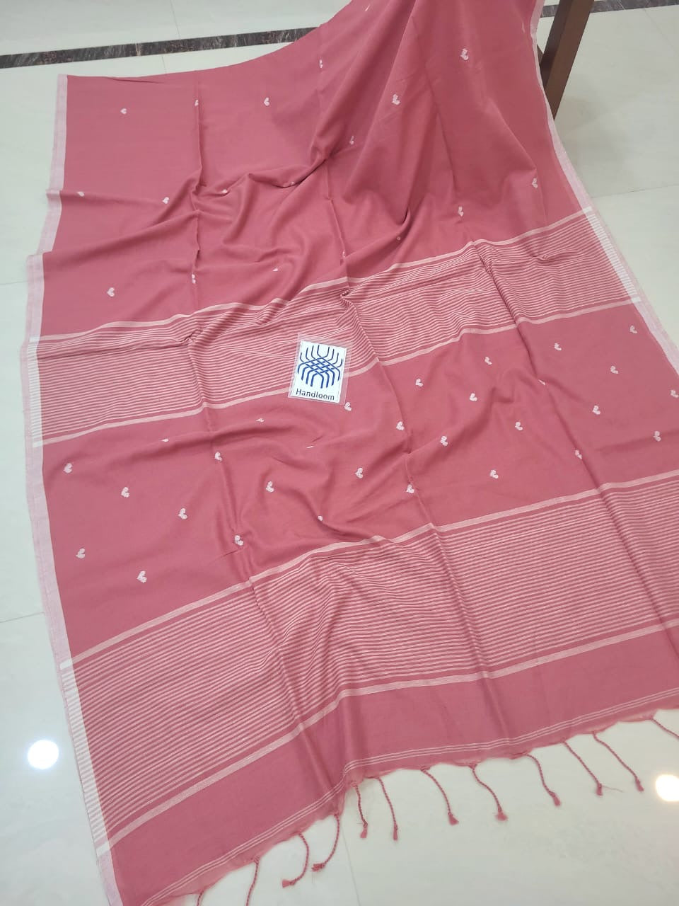 Prema Blush Pink Pure Cotton Saree