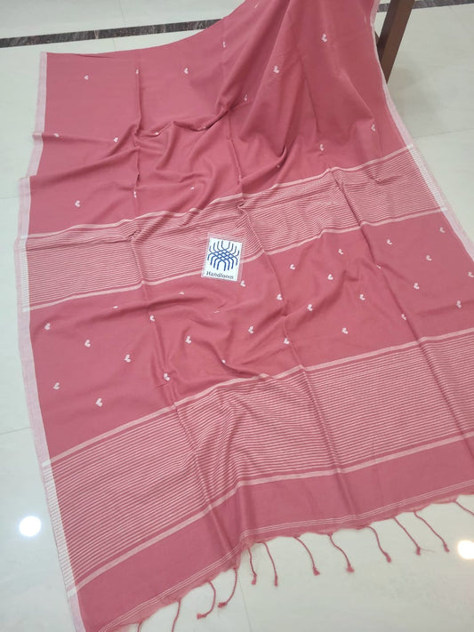 Prema Blush Pink Pure Cotton Saree