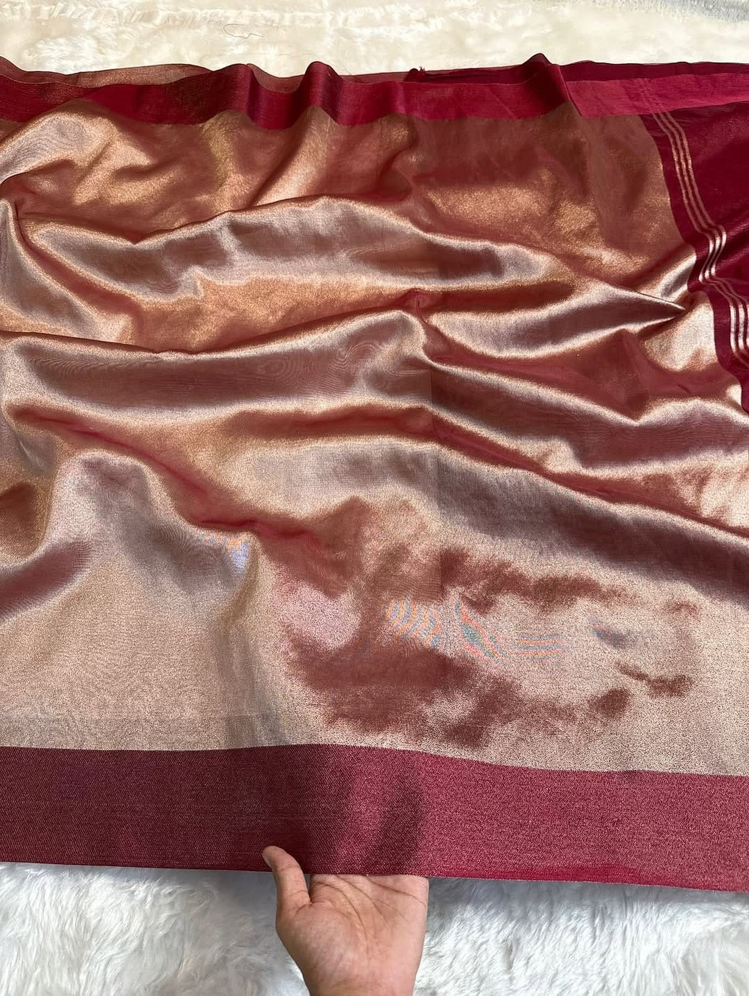 Zivaa Glass Tissue Silk Saree