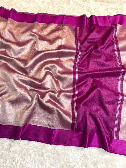 Zivaa Glass Tissue Silk Saree