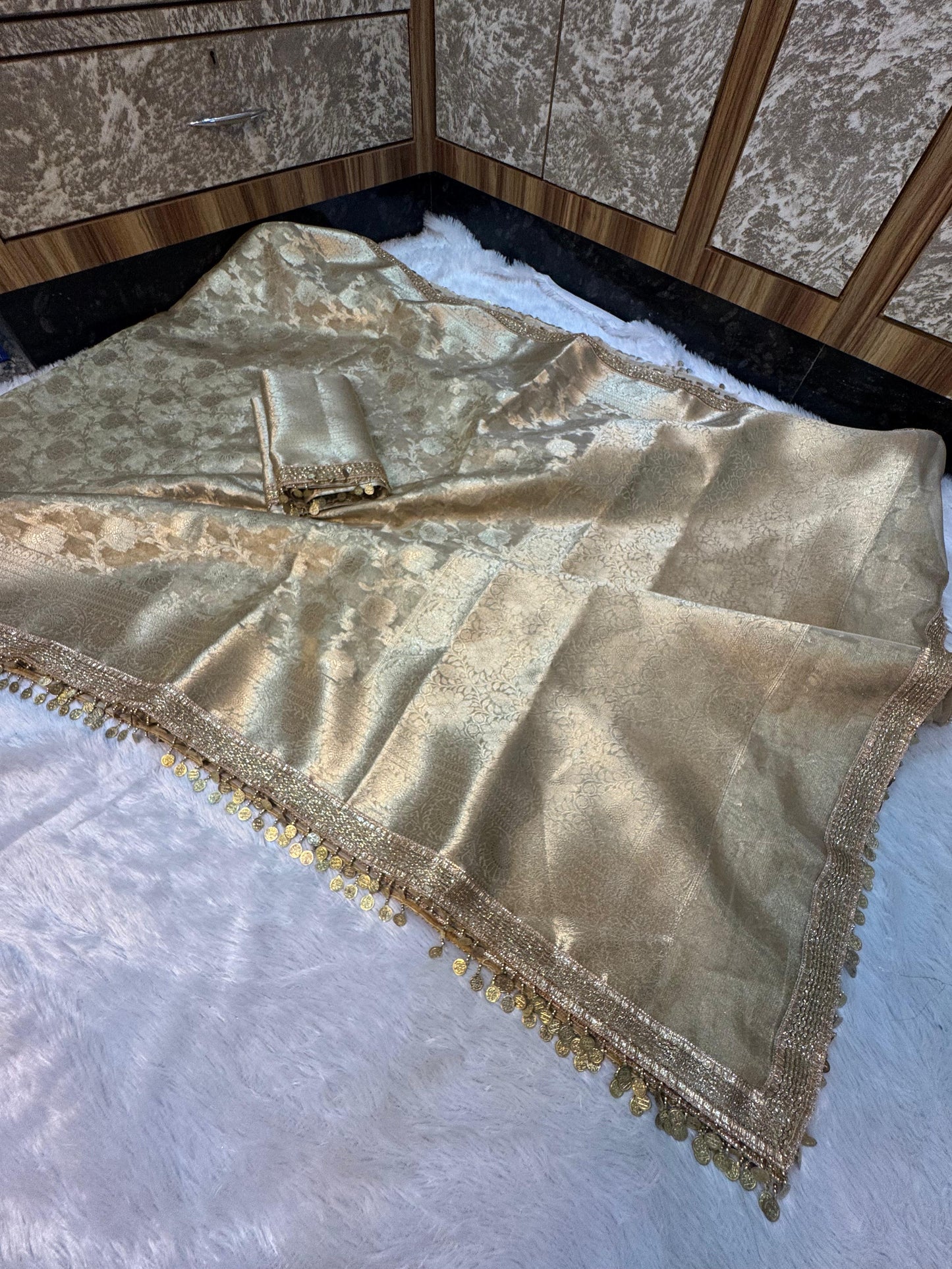 Meera Ivory Tissue Silk Saree